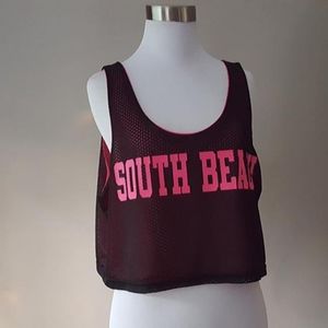 One Size  Crop Top South Beach  Pink Black